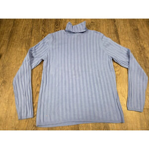 Chico's Light Blue Thin Ribbed Turtleneck Sweater Size 3 XL - 16/18